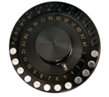 Circular DSC autosampler tray with 24 numbered sample positions